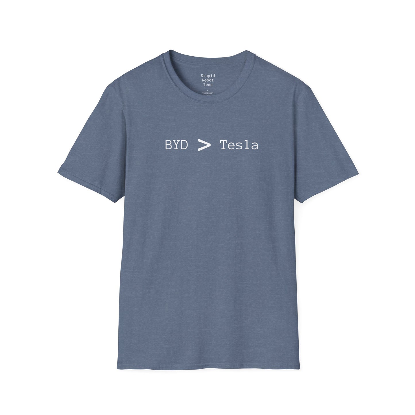 BYD > Tesla - Unisex Softstyle T-Shirt
