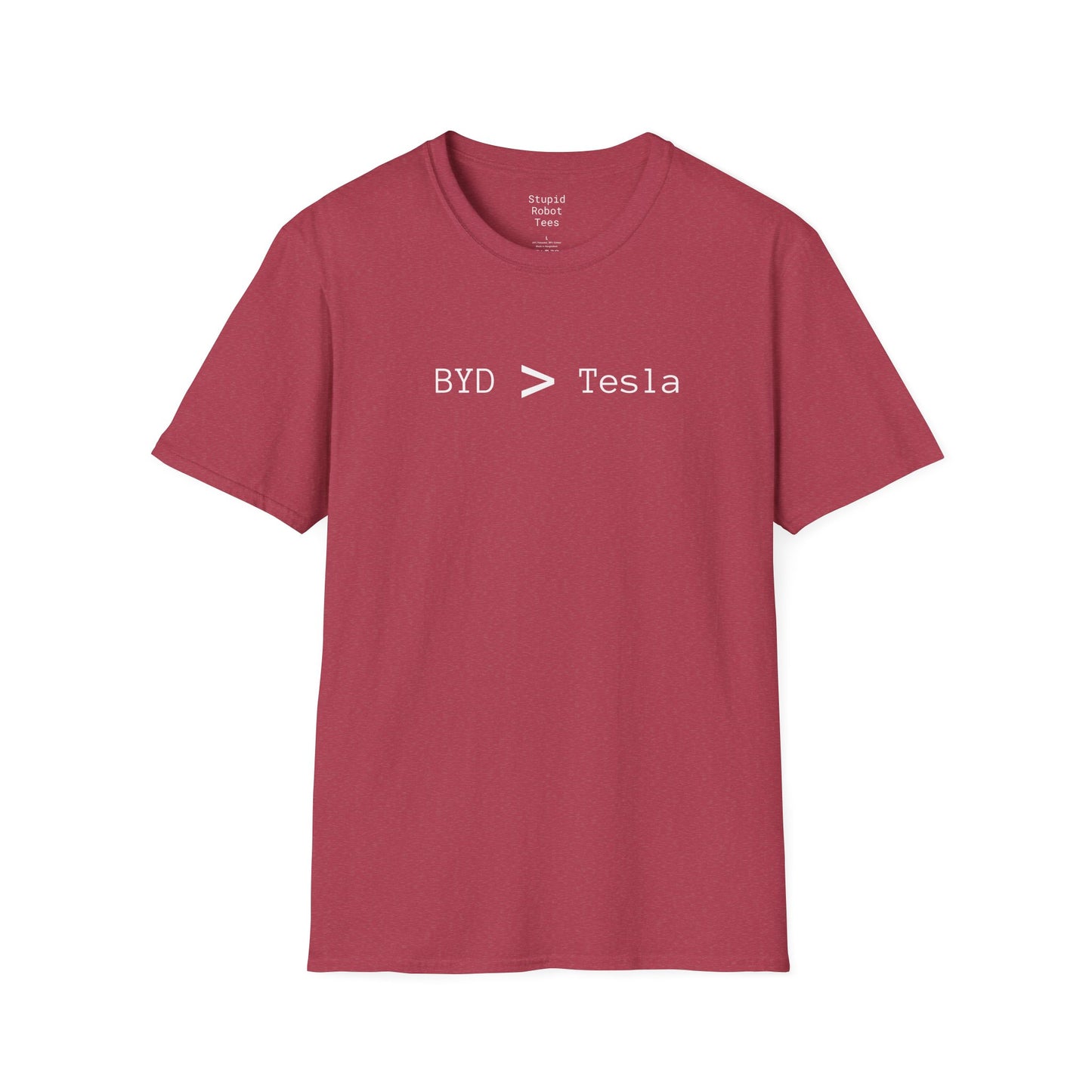 BYD > Tesla - Unisex Softstyle T-Shirt