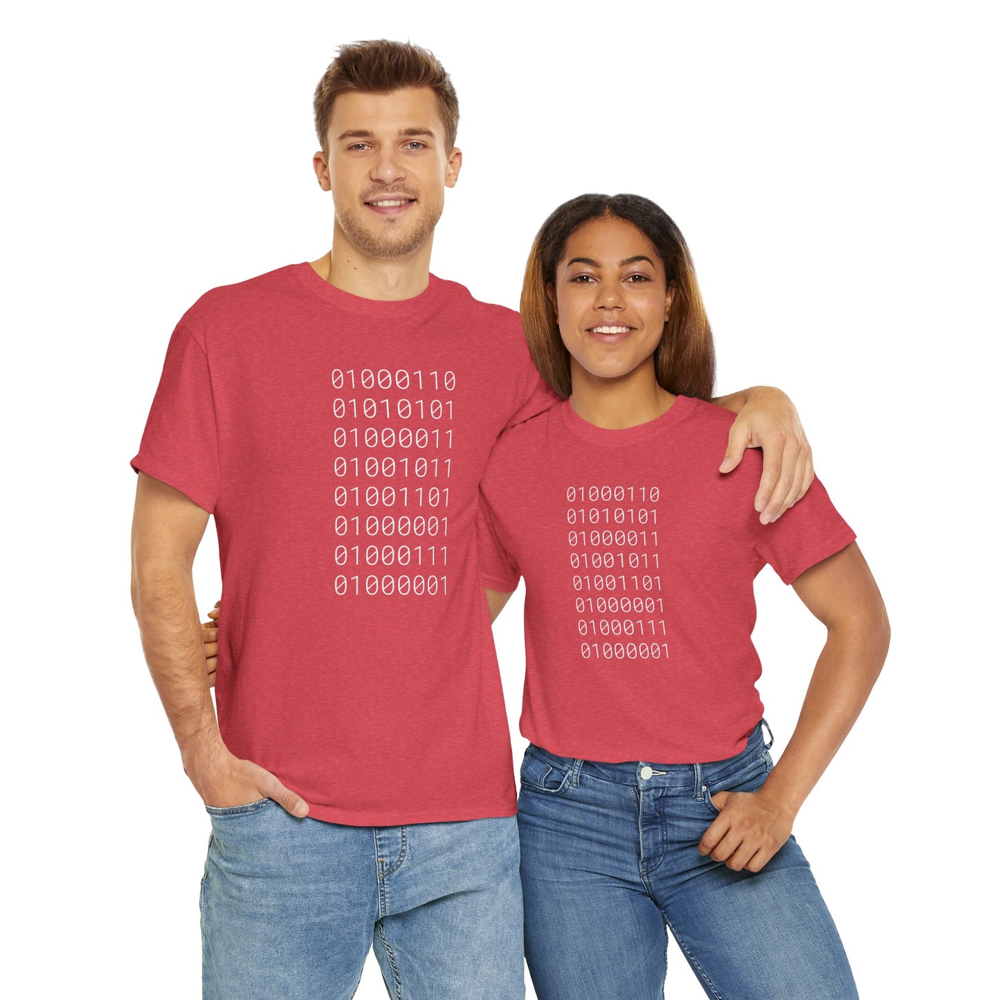 FUCK MAGA (binary) - Unisex Heavy Cotton T-Shirt