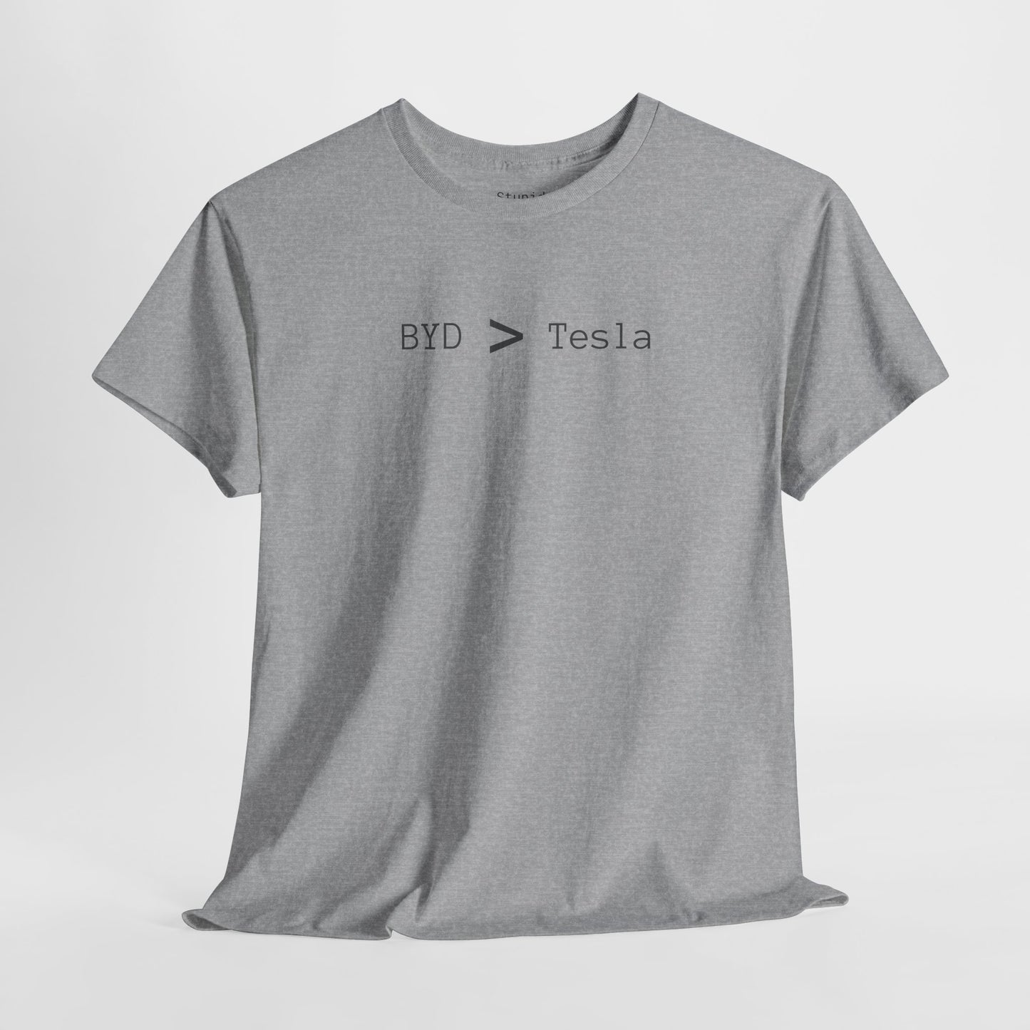 BYD > Tesla - Unisex Heavy Cotton T-Shirt