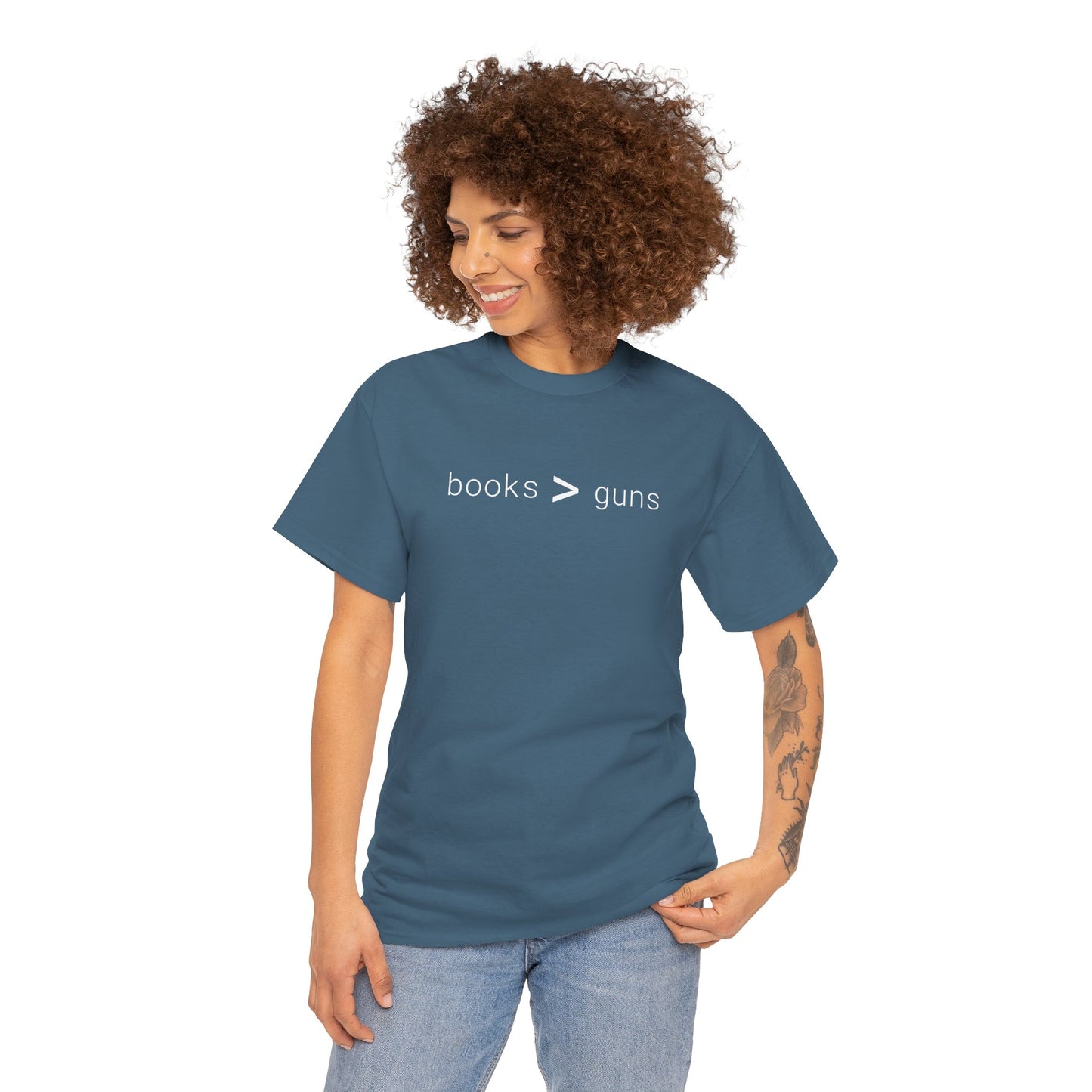 books > guns - Unisex Heavy Cotton T-Shirt