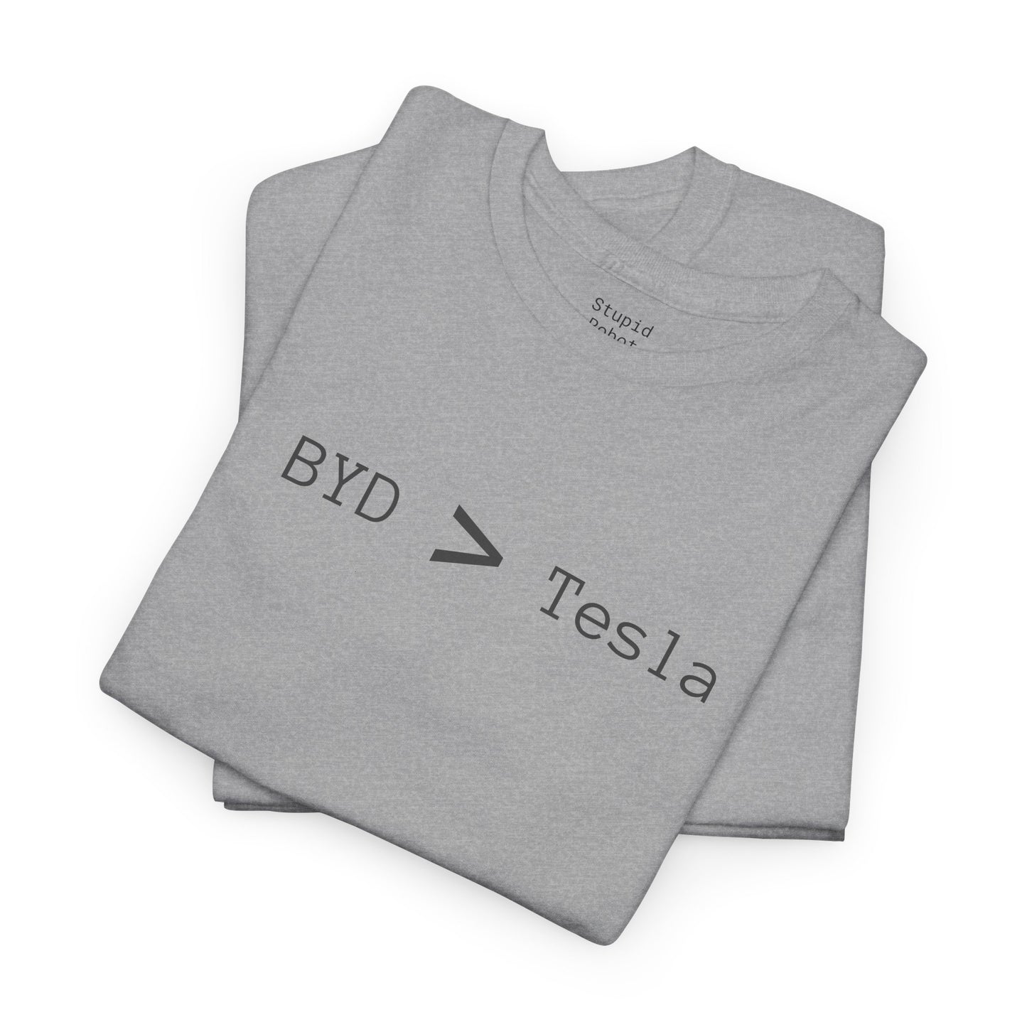BYD > Tesla - Unisex Heavy Cotton T-Shirt