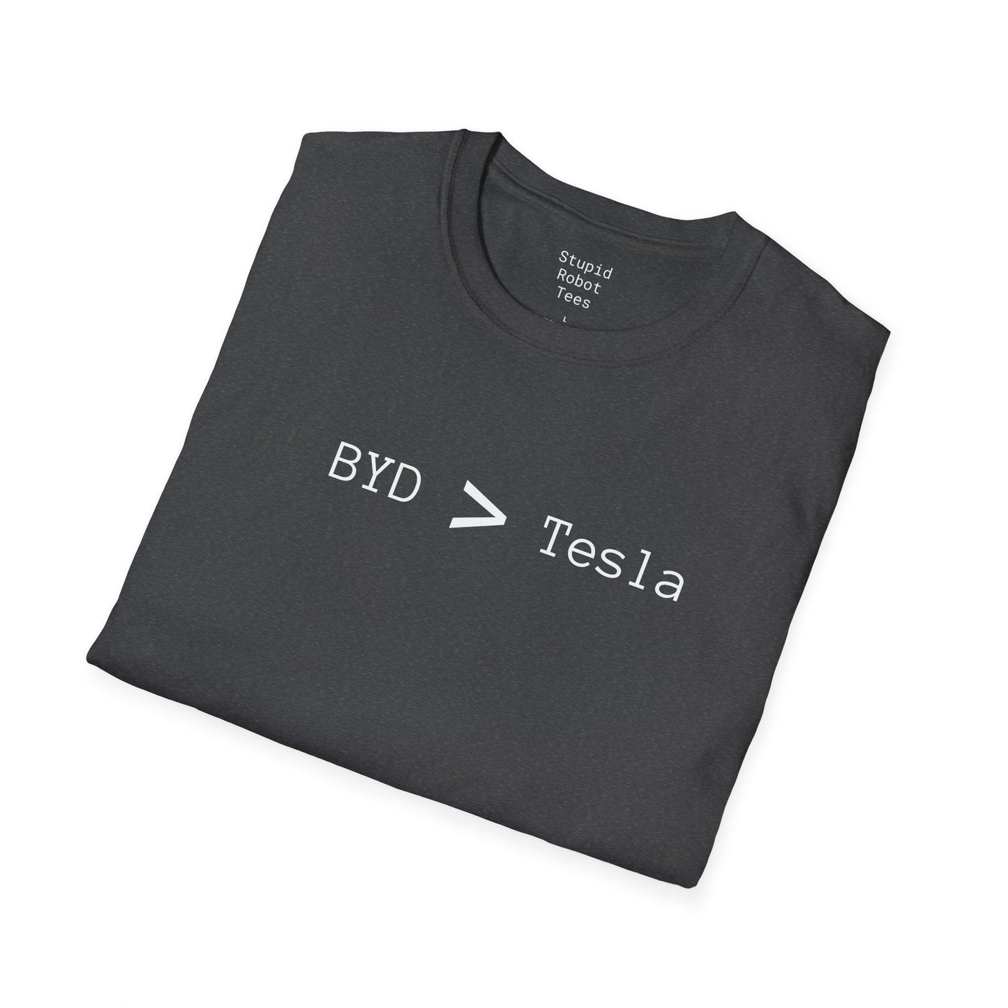 BYD > Tesla - Unisex Softstyle T-Shirt