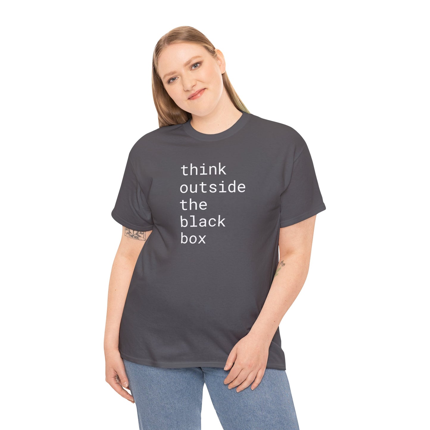 think outside the black box - Unisex Heavy Cotton T-Shirt