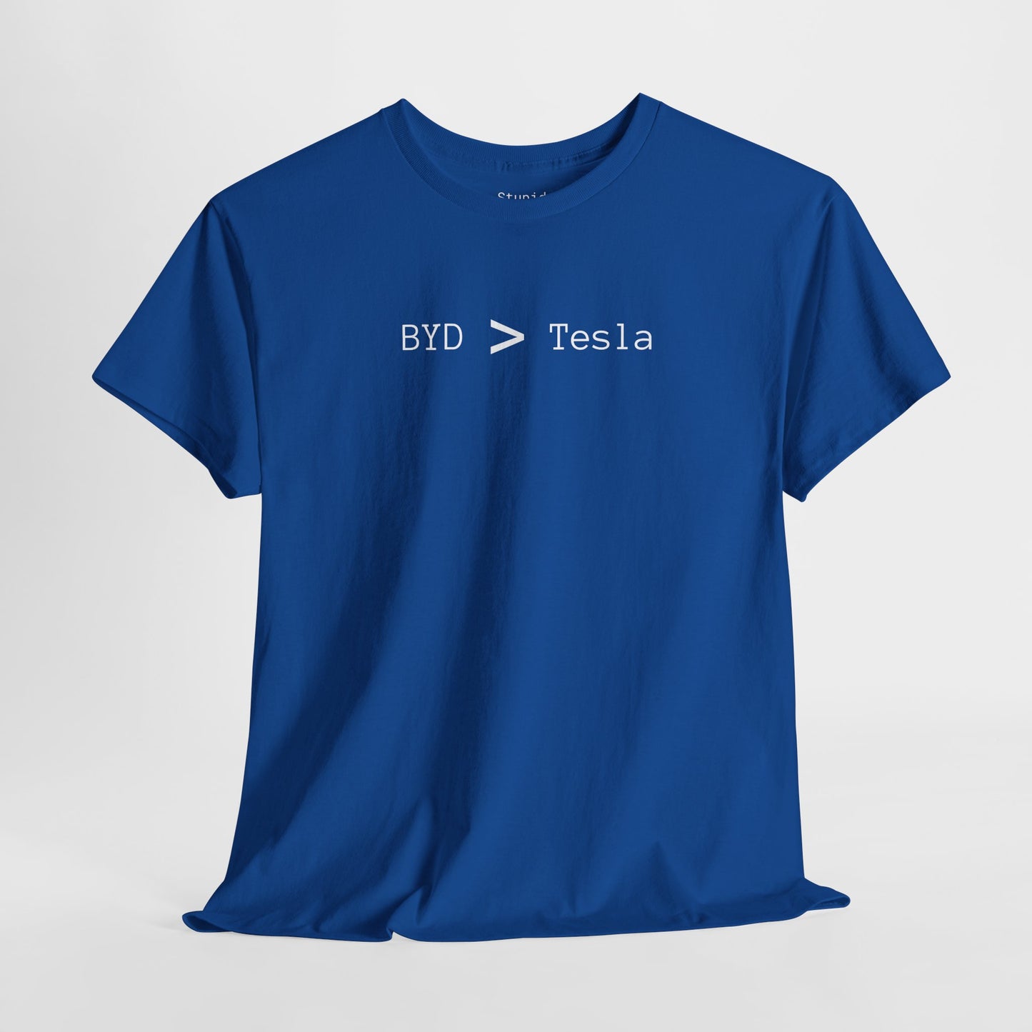 BYD > Tesla - Unisex Heavy Cotton T-Shirt