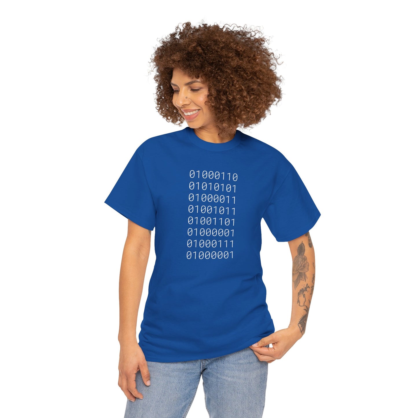 FUCK MAGA (binary) - Unisex Heavy Cotton T-Shirt