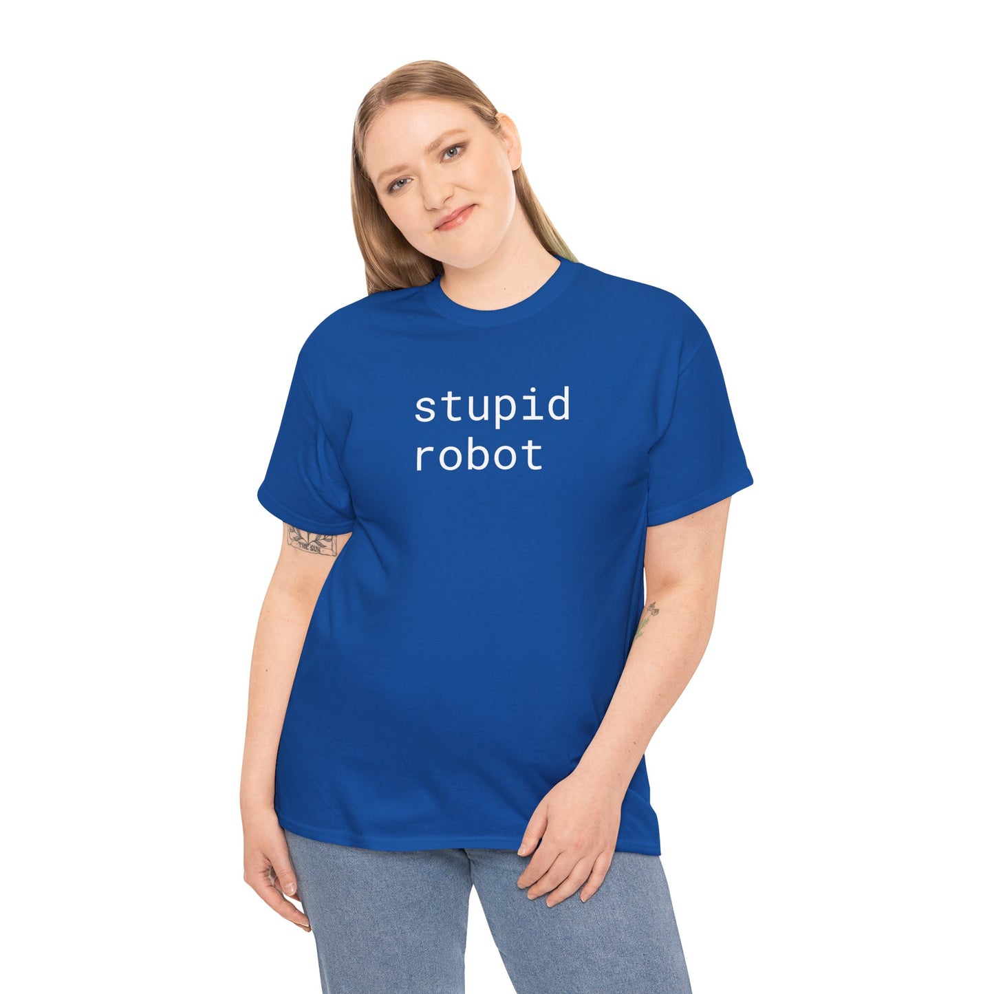 Stupid Robot - Unisex Heavy Cotton T-Shirt