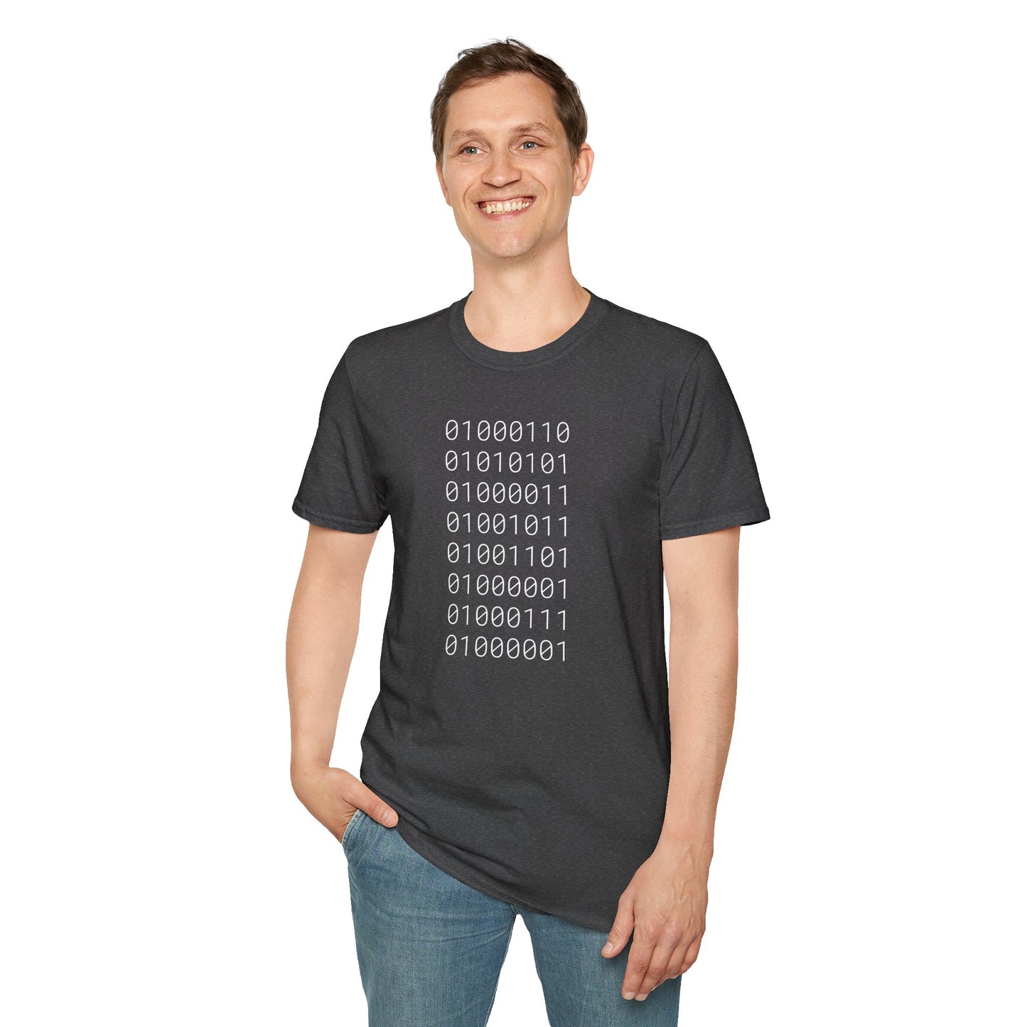 FUCK MAGA (binary) - Unisex Softstyle T-Shirt