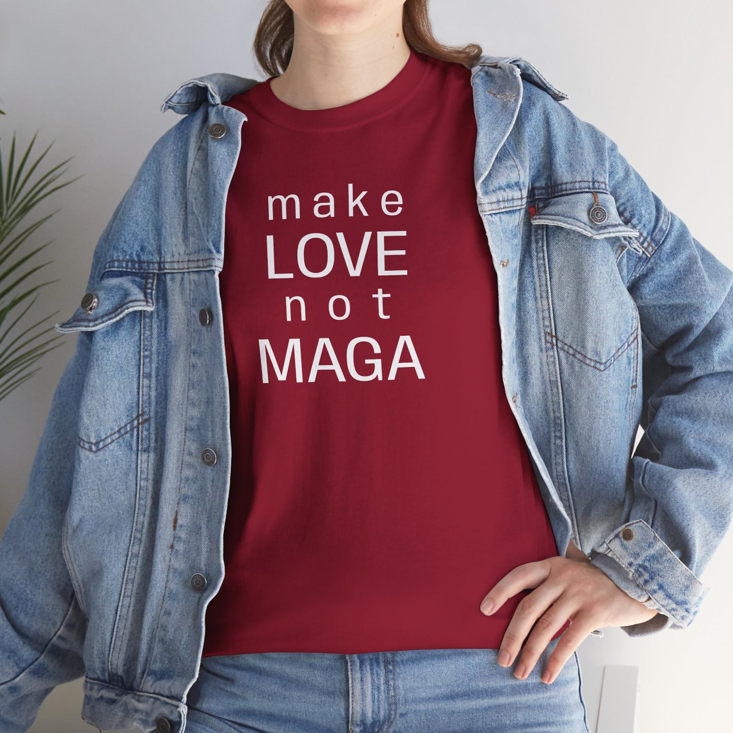 make LOVE not MAGA - Unisex Heavy Cotton T-Shirt