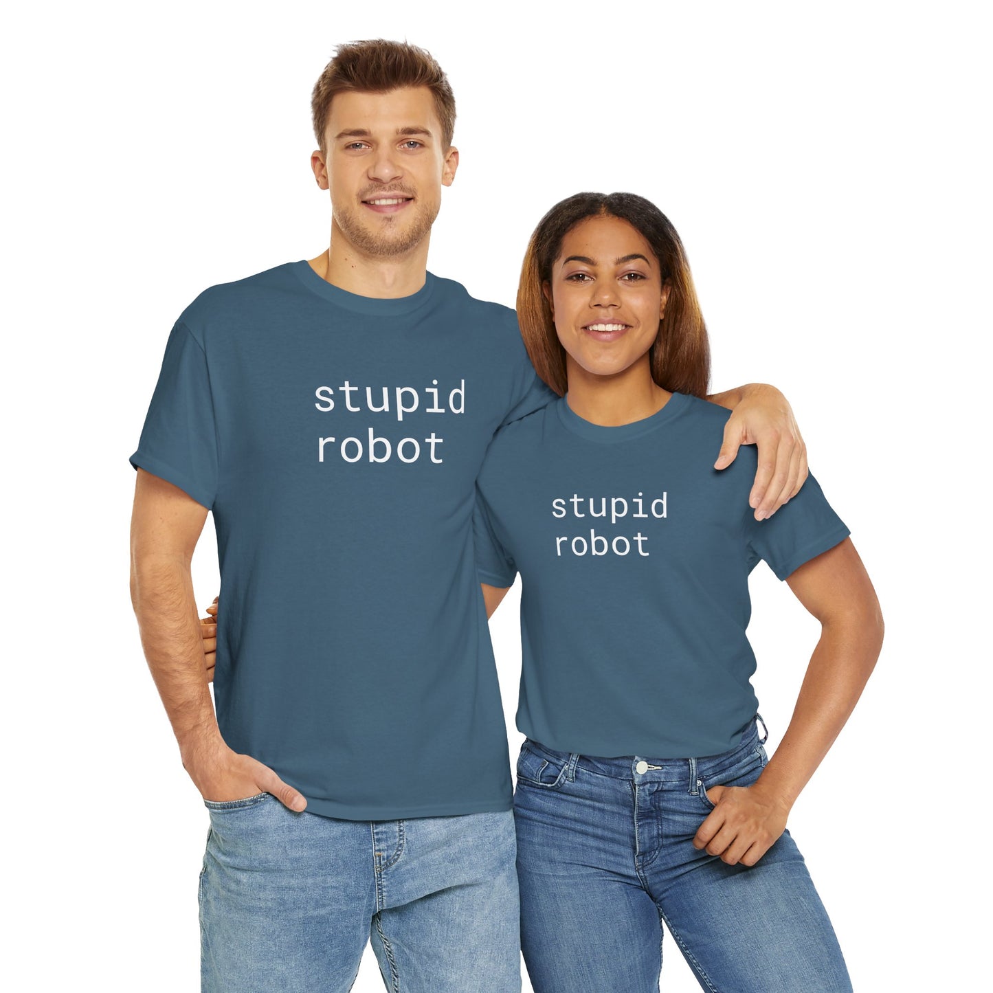 Stupid Robot - Unisex Heavy Cotton T-Shirt