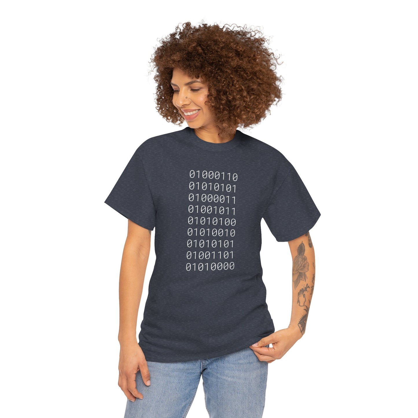 FUCK TRUMP (binary) - Unisex Heavy Cotton T-Shirt