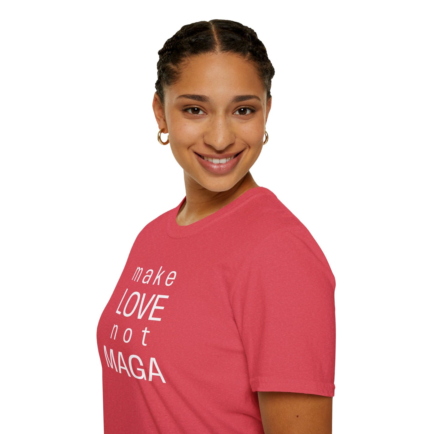 make LOVE not MAGA - Unisex Softstyle T-Shirt