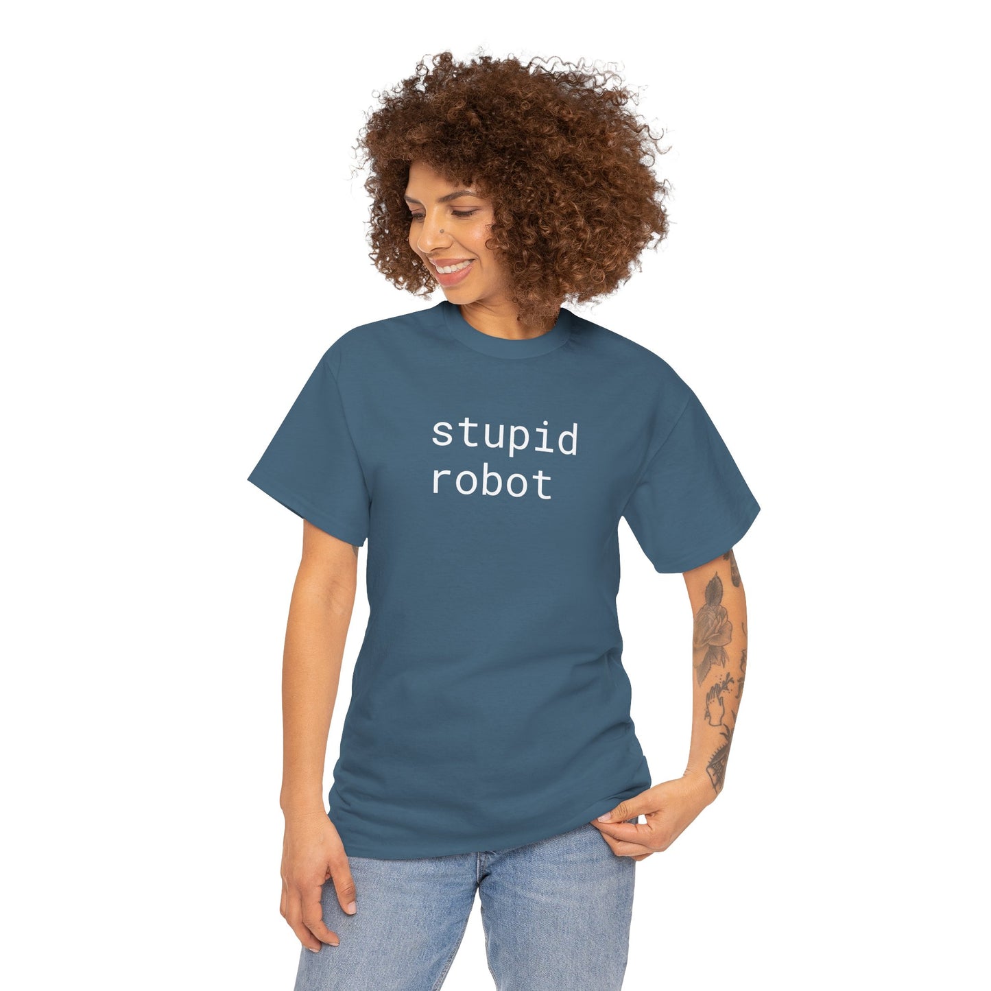 Stupid Robot - Unisex Heavy Cotton T-Shirt